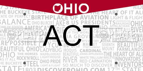 ACT Ohio License Plate