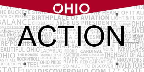 ACTION Ohio License Plate