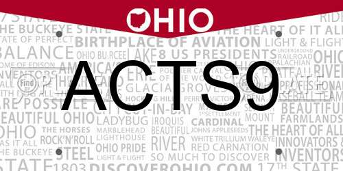 ACTS9 Ohio License Plate