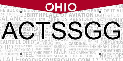 ACTSSGG Ohio License Plate