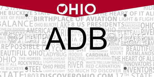 ADB Ohio License Plate