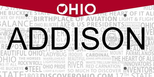 ADDISON Ohio License Plate