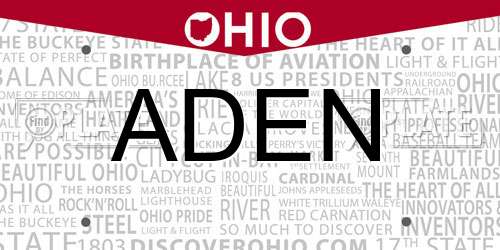 ADEN Ohio License Plate