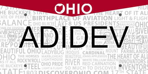 ADIDEV Ohio License Plate