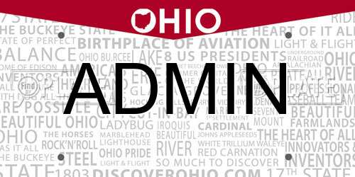 ADMIN Ohio License Plate