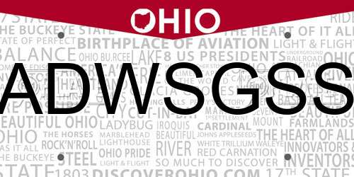ADWSGSS Ohio License Plate