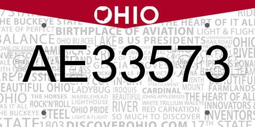 AE33573 Ohio License Plate