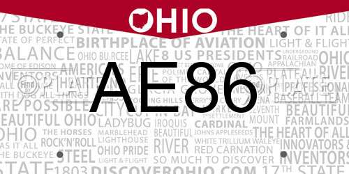 AE86 Ohio License Plate