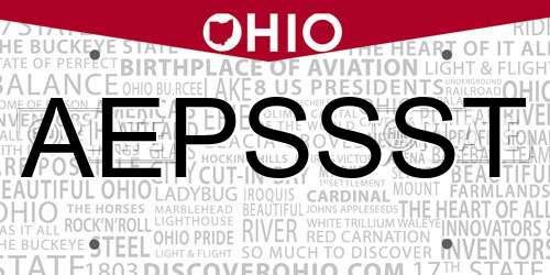 AEPSSST Ohio License Plate