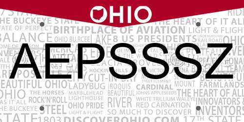 AEPSSSZ Ohio License Plate