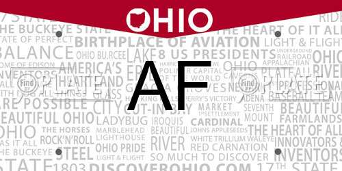 AF Ohio License Plate