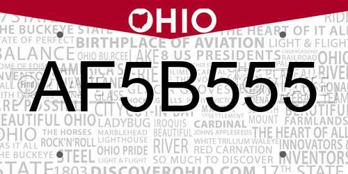 AF5B555 Ohio License Plate