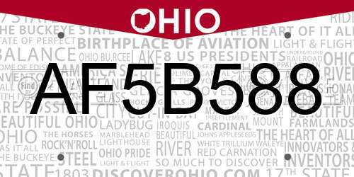 AF5B588 Ohio License Plate
