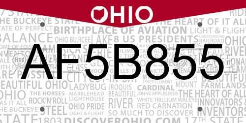 AF5B855 Ohio License Plate