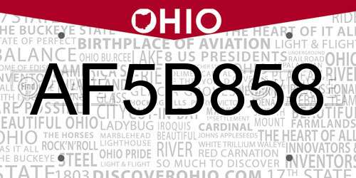 AF5B858 Ohio License Plate
