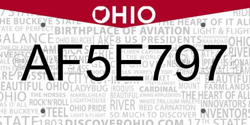 AF5E797 Ohio License Plate