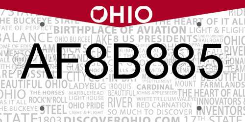 AF8B885 Ohio License Plate