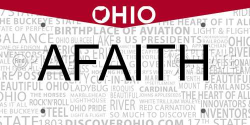 AFAITH Ohio License Plate