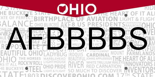AFBBBBS Ohio License Plate