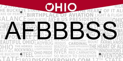 AFBBBSS Ohio License Plate