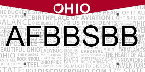 AFBBSBB Ohio License Plate