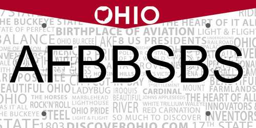 AFBBSBS Ohio License Plate