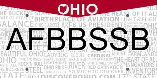 AFBBSSB Ohio License Plate
