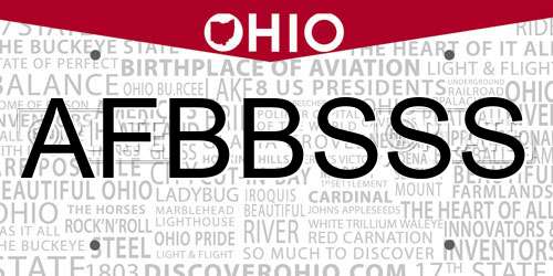 AFBBSSS Ohio License Plate