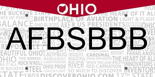 AFBSBBB Ohio License Plate