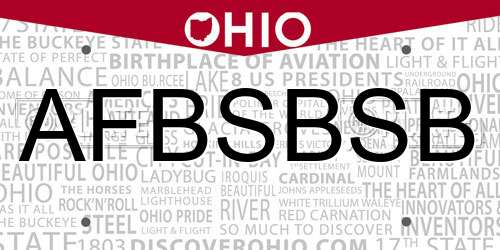 AFBSBSB Ohio License Plate