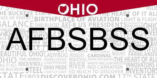AFBSBSS Ohio License Plate
