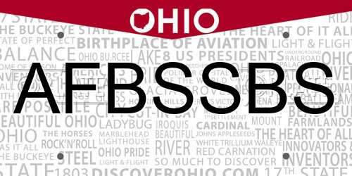 AFBSSBS Ohio License Plate