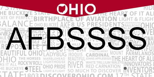 AFBSSSS Ohio License Plate