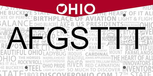 AFGSTTT Ohio License Plate