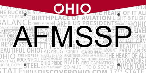 AFMSSP Ohio License Plate