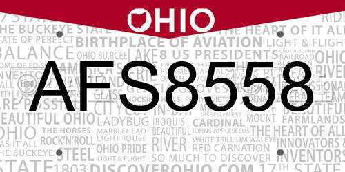 AFS8558 Ohio License Plate