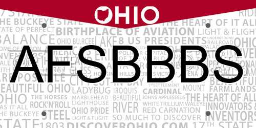 AFSBBBS Ohio License Plate