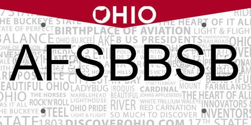 AFSBBSB Ohio License Plate