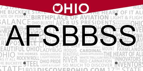 AFSBBSS Ohio License Plate