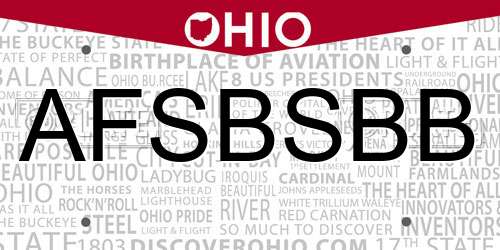 AFSBSBB Ohio License Plate