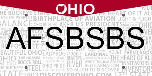 AFSBSBS Ohio License Plate