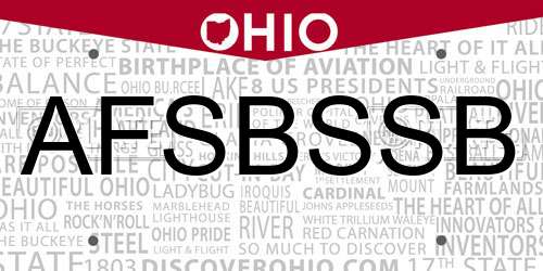 AFSBSSB Ohio License Plate
