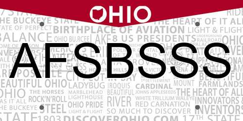 AFSBSSS Ohio License Plate