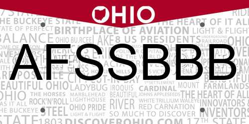 AFSSBBB Ohio License Plate