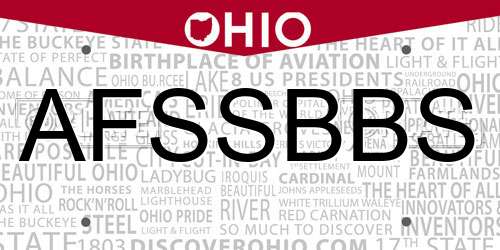AFSSBBS Ohio License Plate