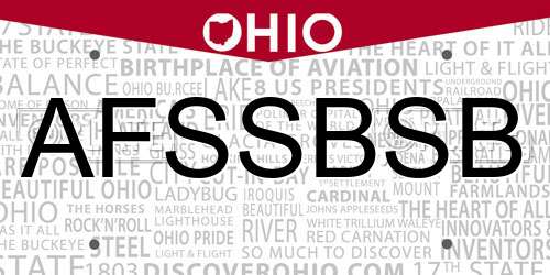 AFSSBSB Ohio License Plate