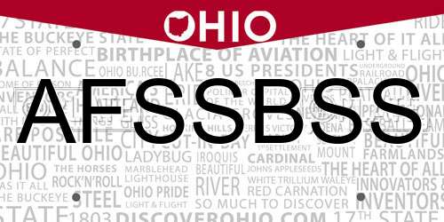 AFSSBSS Ohio License Plate