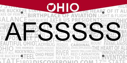 AFSSSSS Ohio License Plate