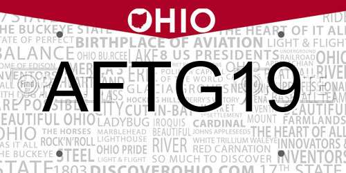 AFTG19 Ohio License Plate