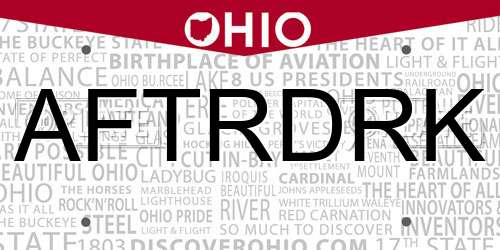 AFTRDRK Ohio License Plate